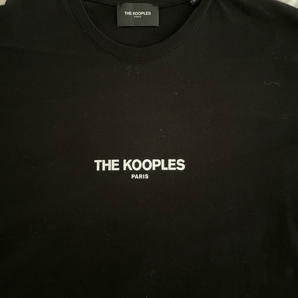 Authentic The Kooples Paris Spell Out Black Mens Short Sleeve T-Shirt Medium - Picture 1 of 3